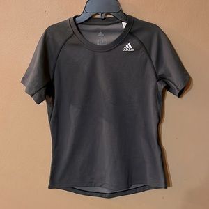 ADIDAS AERO READY ATHLETIC WORKOUT TOP CHARCOAL COLOR SIZE XS